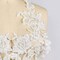 2 Pieces 21" Length Ivory Beaded Lace Applique Pair Extra Long Floral Design